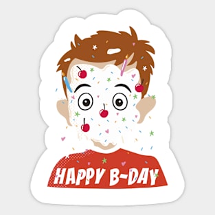 Birthday Cake Face T Shirt Sticker